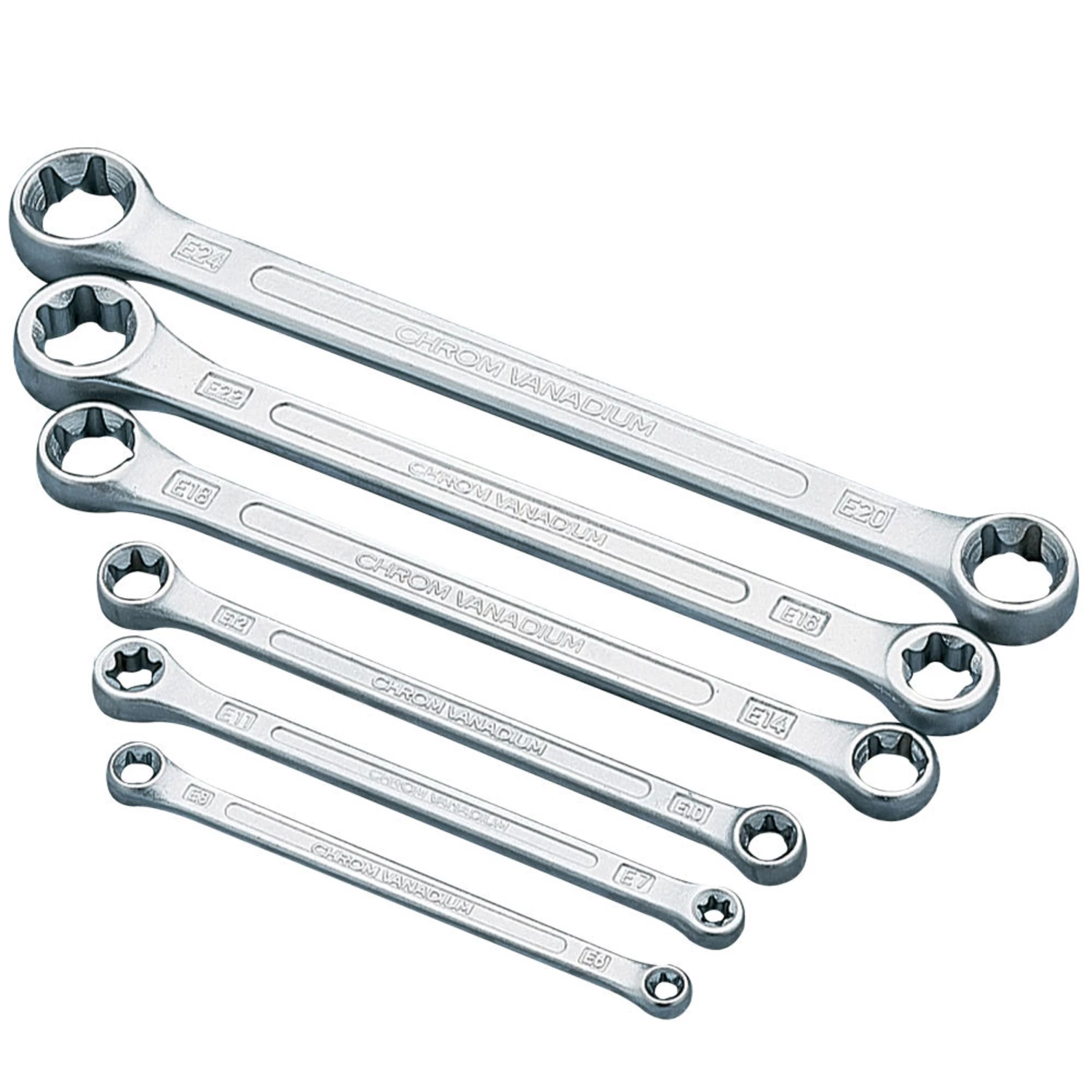 US PRO Tools 6-Piece E-Torx Socket Wrench Set - Female Star Bits E6 To E24 (2290)