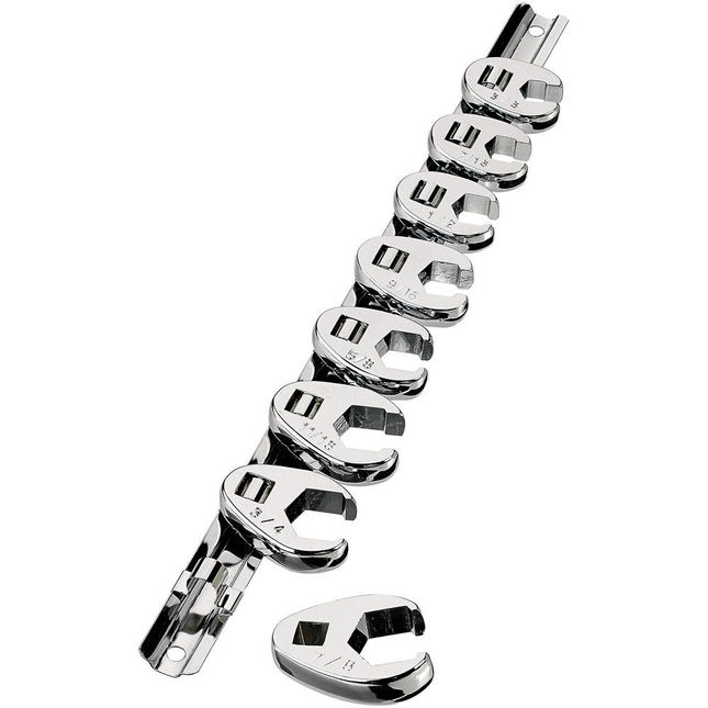 Clarke PRO195 8 Piece 3/8" Drive Imperial Crows Foot Spanner Set 