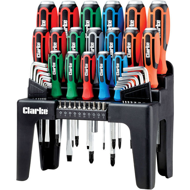 Clarke PRO407 44 Piece Hammer Through Screwdriver & Bit Set