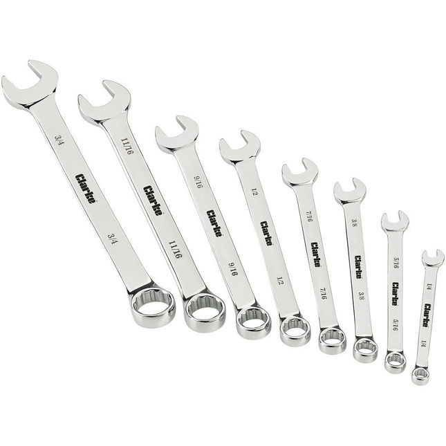 Clarke CHT816 8 Piece AF Combination Spanner Set 