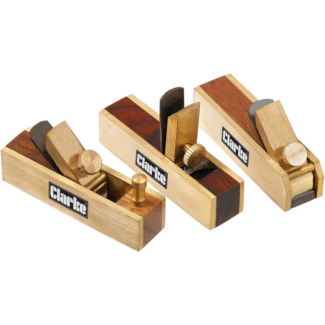 Clarke CHT838 3 Piece Miniature Brass Plane Set