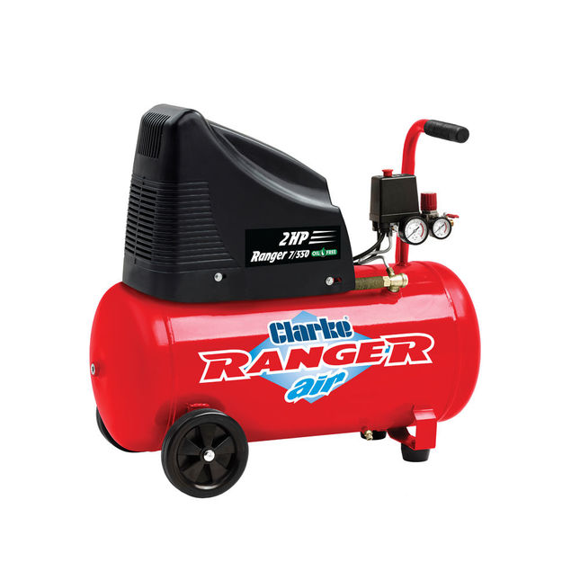 Clarke Ranger 7/550 7.8cfm 50 Litre 2HP Oil-Free Air Compressor (230V)