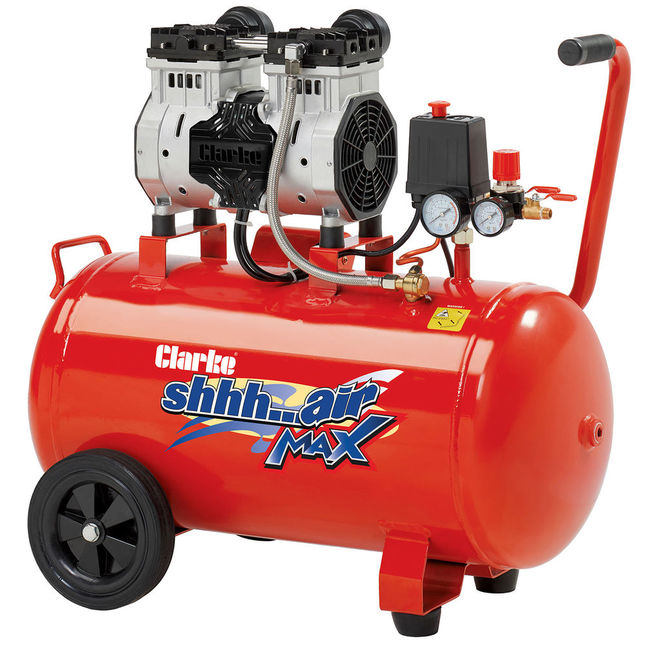 Clarke SHHH50/150 Shhh Air Max 7cfm 50 Litre 1.5HP Low Noise Oil Free Air Compressor (230V)