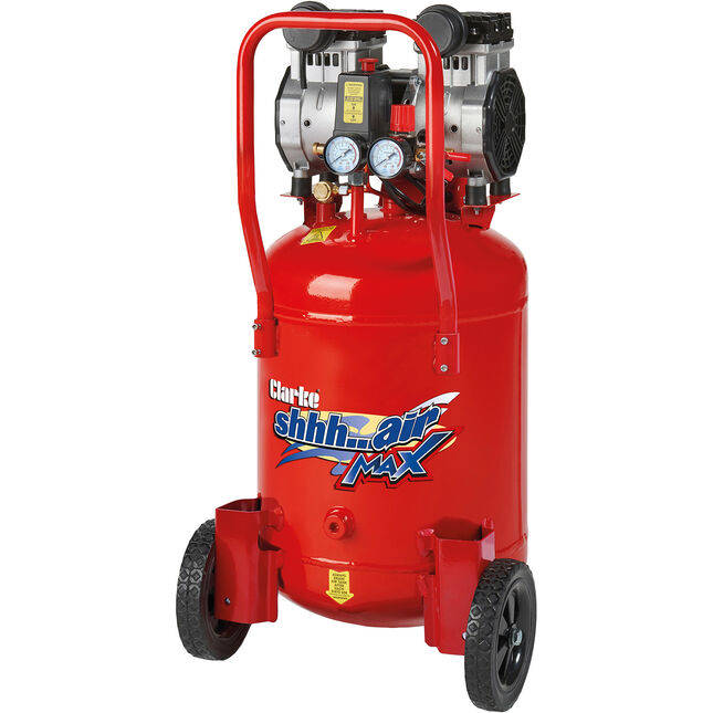 Clarke SHHH AIR MAX 50/200V Low Noise 50L Oil Free Vertical  Air Compressor (230V)