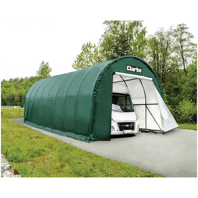 Clarke CIG1432 X-Large Garage / Workshop with Round Roof - Green 9.7 x 4.3 x 3.65m
