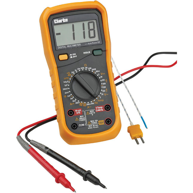 Clarke CDM45C 11 Function Digital Multimeter with Temperature Probe