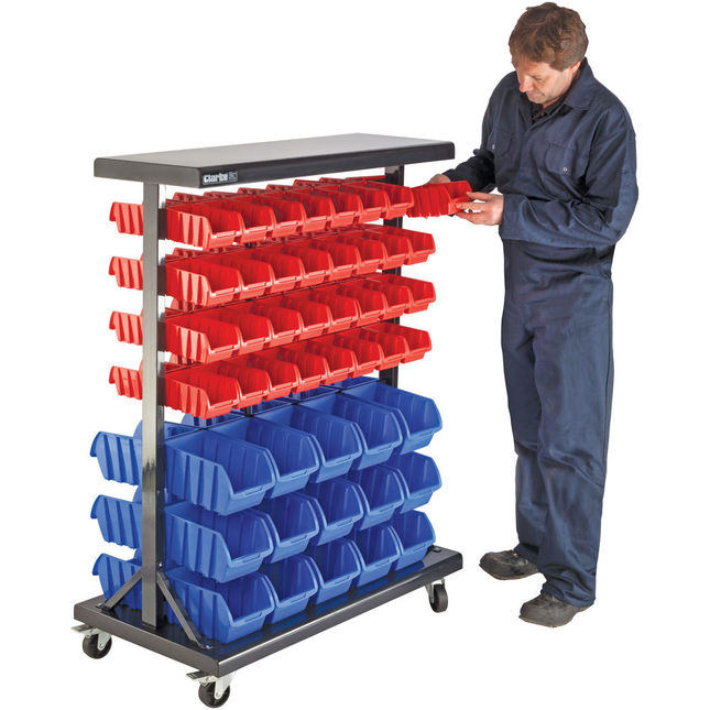 Clarke CSR94 Mobile Double Sided Storage Bin Rack - Clarke ...