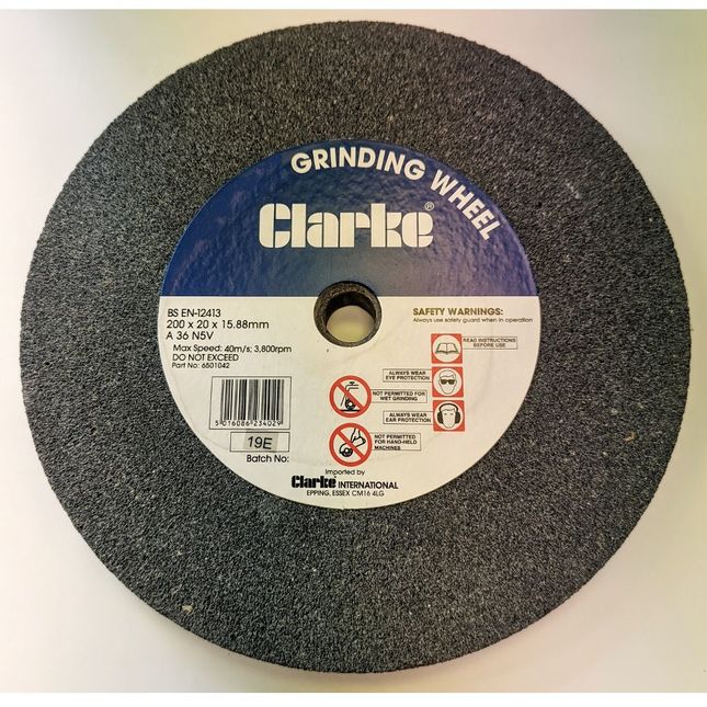 Clarke 200 x 20 x 16mm bore Fine Grinding Wheel