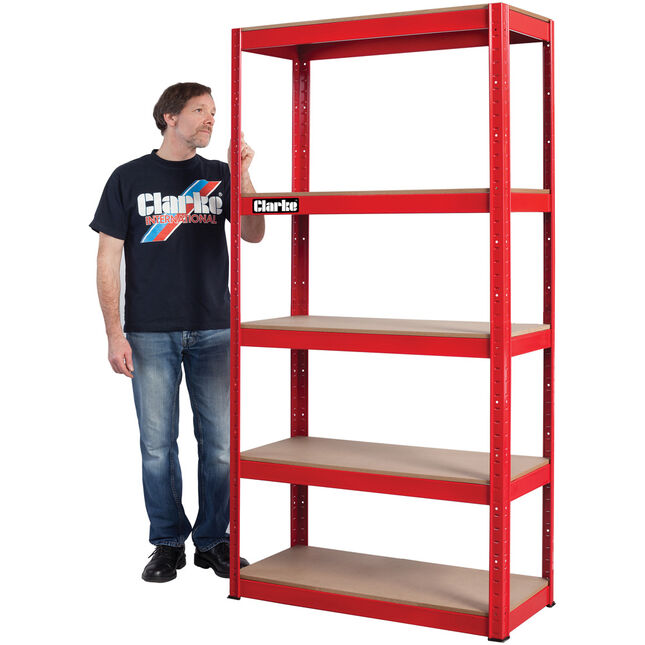 Clarke CSM5350RP 350kg Boltless Shelving (Red)