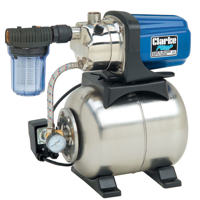 Clarke BPT1200SS 1" 1200W 61Lpm 46m Head Stainless Steel Booster Pump (230V)